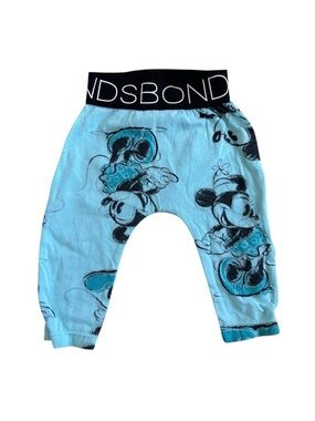 Bonds Light Blue Mickey Mouse Print Leggings with Black Waistband